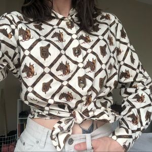 Susan Bristol Horse Button Down Top 🐎✨
